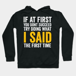 If At First You Don't Succeed, Try Doing What I Said first sarcastic Hoodie